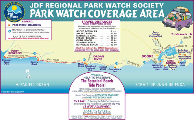 Map of parks covered by Park Watch